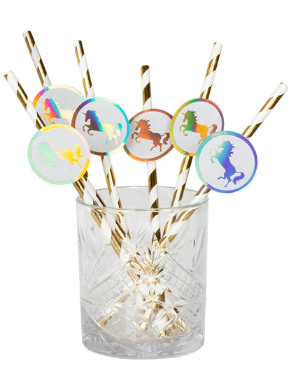 6 Holo Unicorn karton szalma 20 cm
