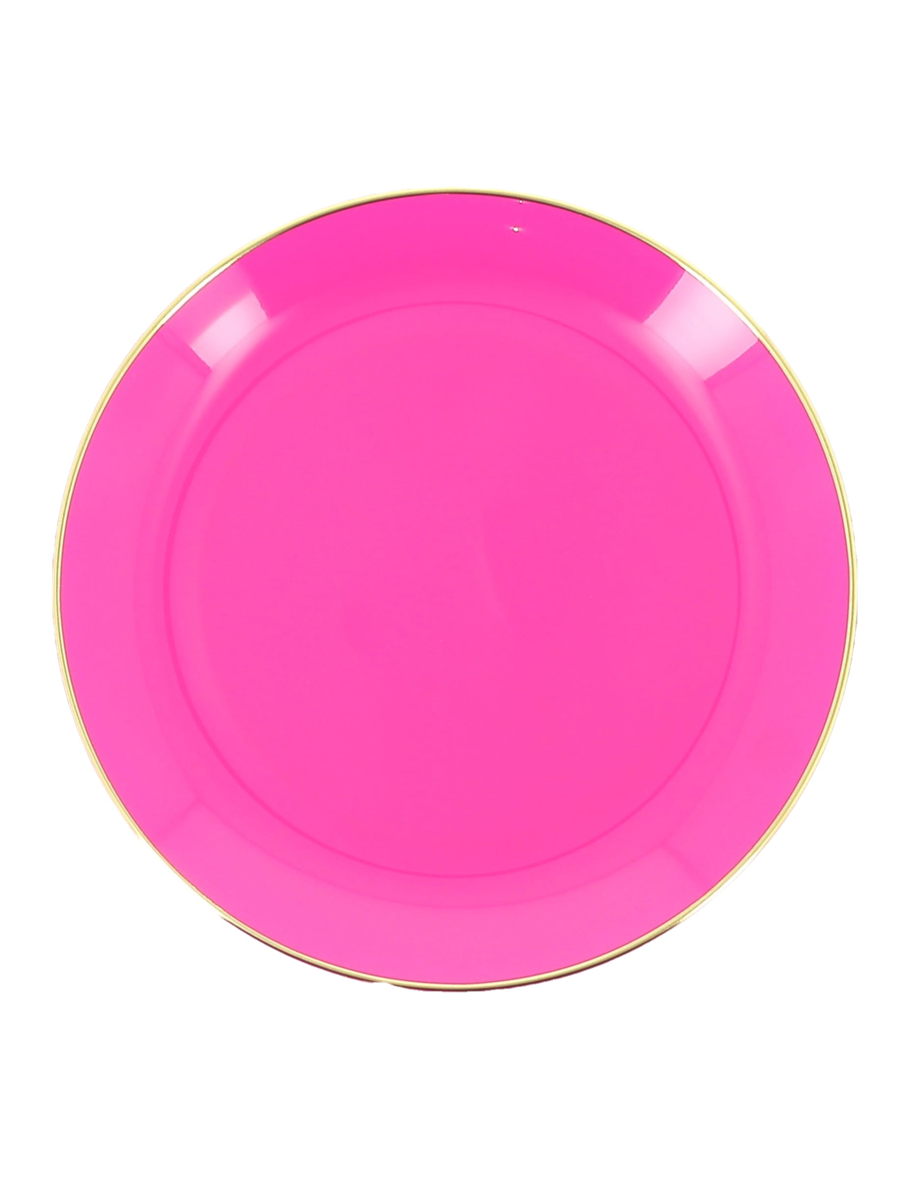 Petites assiettes réutilisables en plastique rose et or