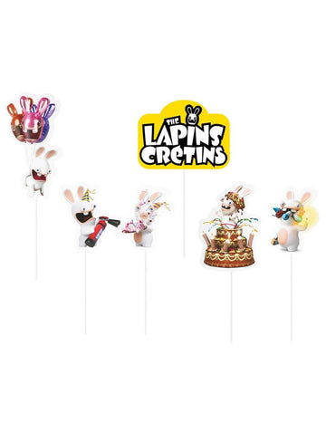 6 Raving Rabbids Cake Picks
