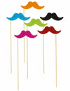 Pics moustaches fluos pour fête multicolores