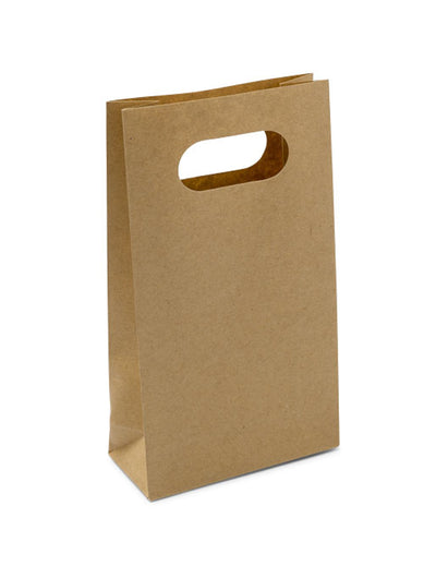 Pochettes en carton kraft marron avec poignée découpée