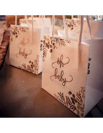 6 db Oh Baby eukaliptusz illatosító táska aranyfólia szegéllyel, 10 x 18 x 5 cm cm fogantyúkkal