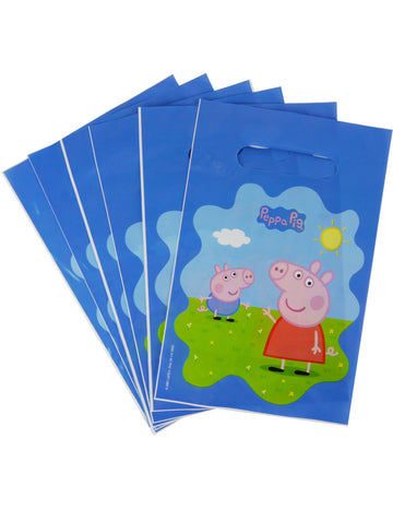 6 peppa sertés 22,5 x 15 műanyag ajándéktáskák cm