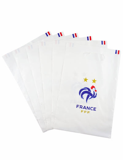 Sacs cadeaux FFF pour enfant blanc avec logo coq et deux étoiles