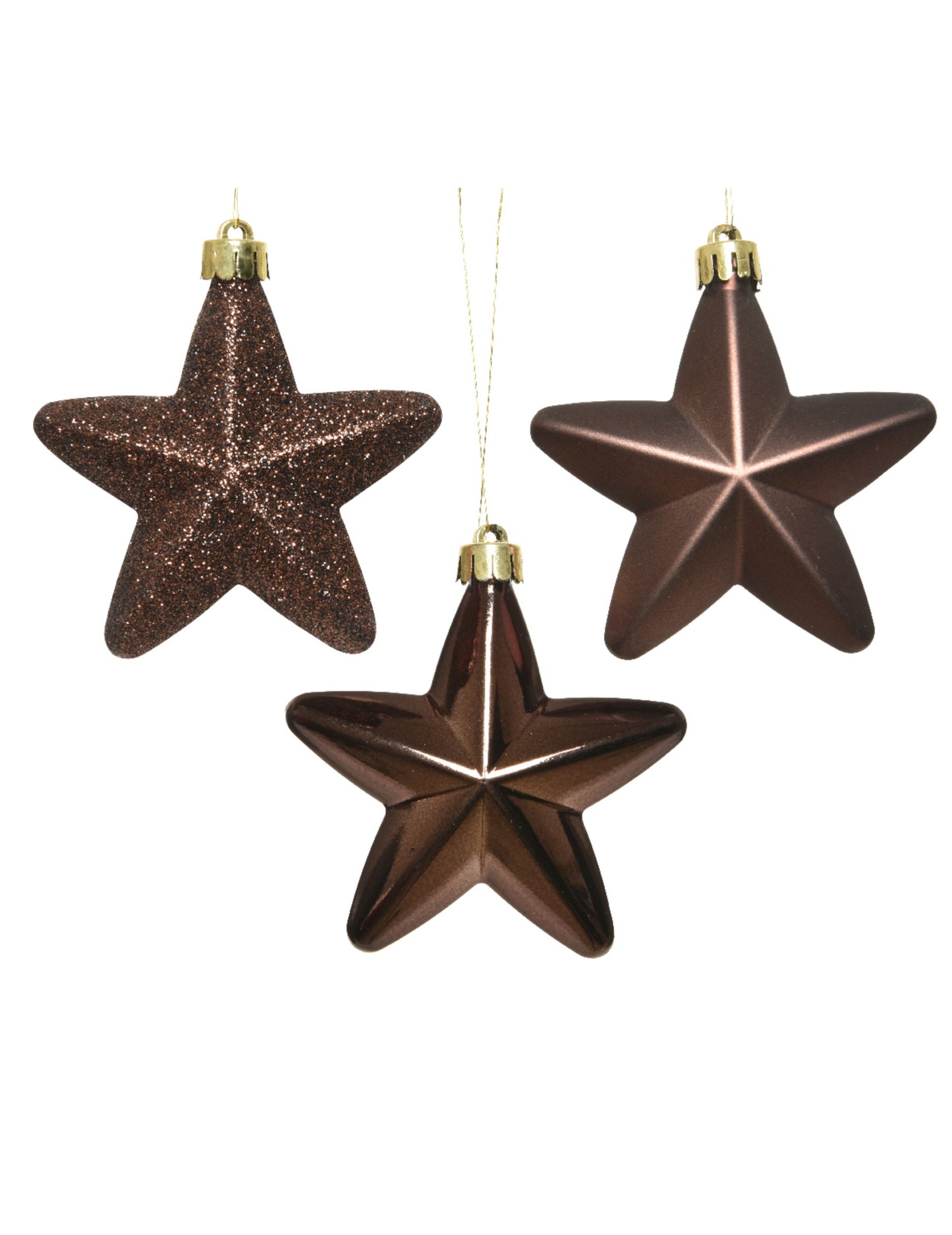6 csillag alakú csokoládé fenyőfa dísz függődísz 7,5 cm 