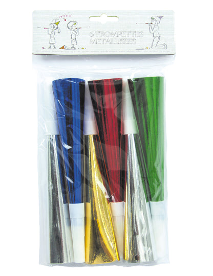 6 színes fémes trombita