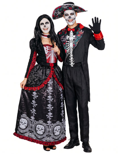 Dia de los Muertos csontváz páros jelmez felnőtteknek