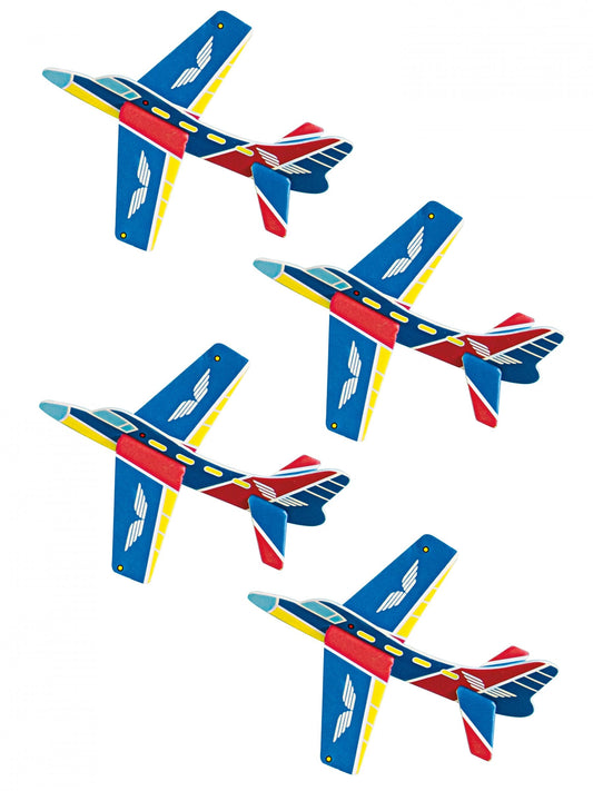 Accessoires piñata avions pour enfant bleu rouge et blanc en papier cartonné