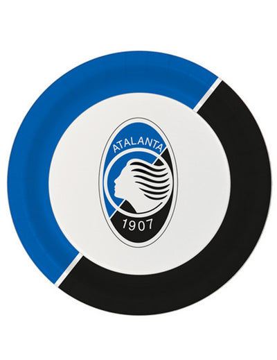 8 assiettes en carton Atalanta™ bleues et blanches 23 cm pour anniversaire