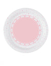 Assiettes en carton cœurs roses blanches à pois roses