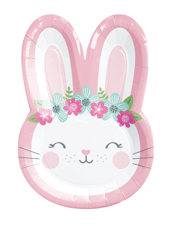 8 rózsaszín Nyuszi karton tányér 22,2 cm 