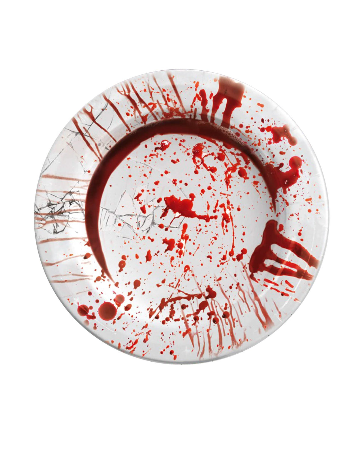 Halloween véráztatta kartontányérok vérfolt részletei