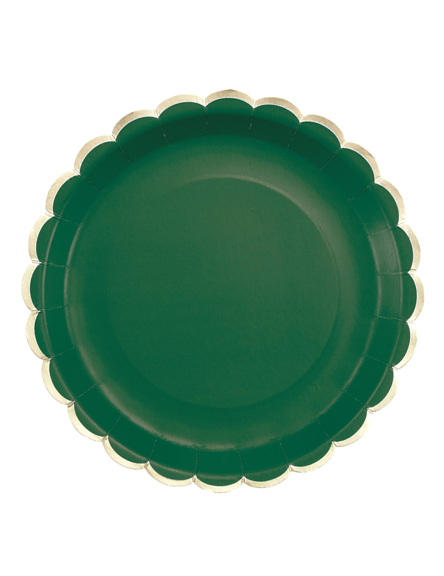 8 kagylómintás zöld és arany kartontányér 23 cm karácsonyra