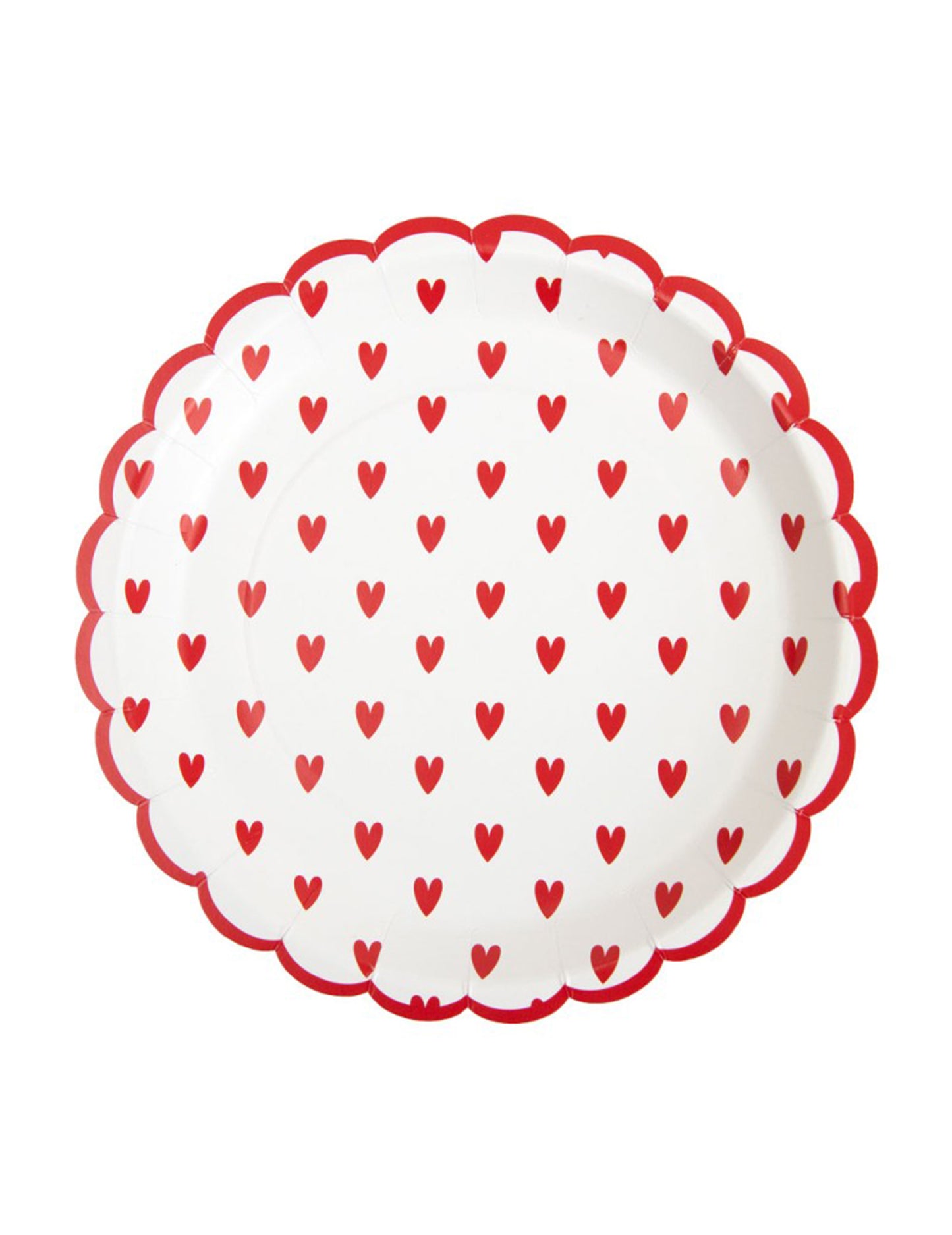 8 db apró szívecskés, kagylós kartontányér 23 cm