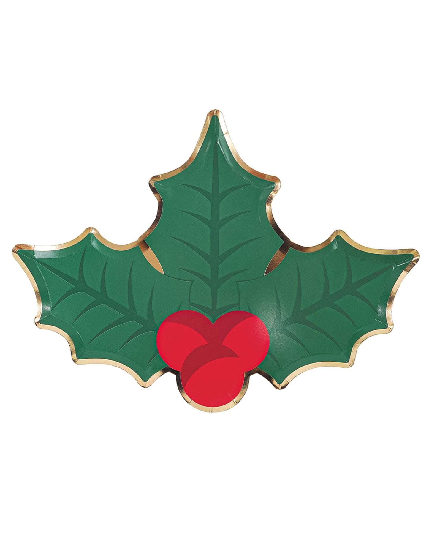 8 karácsonyi magyalpapírtányér 23 cm levél alakja