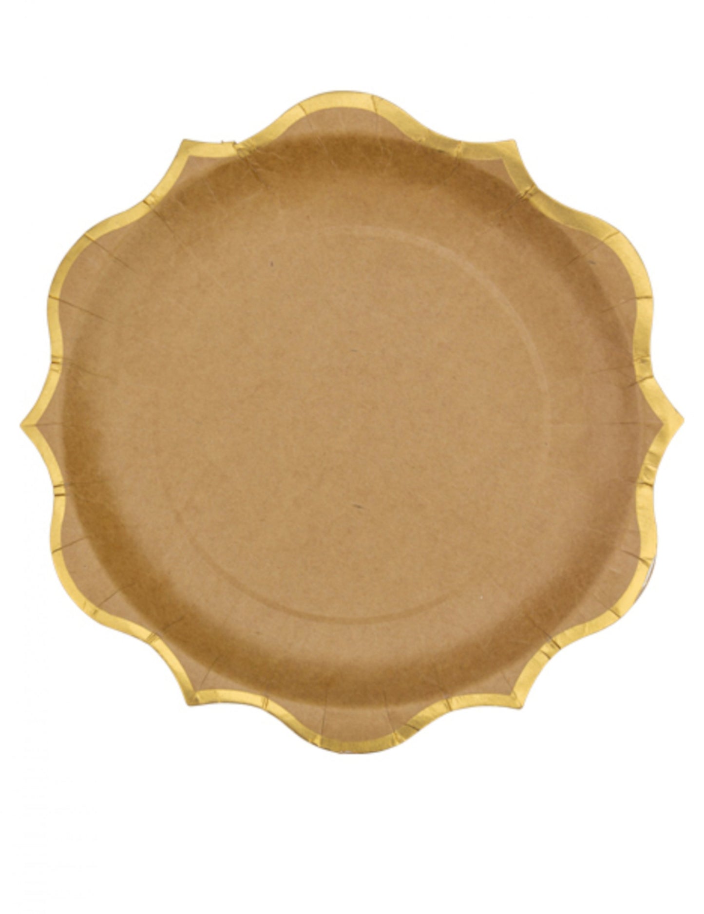 Assiettes chic et bohème pour fête kraft avec bordures dorées