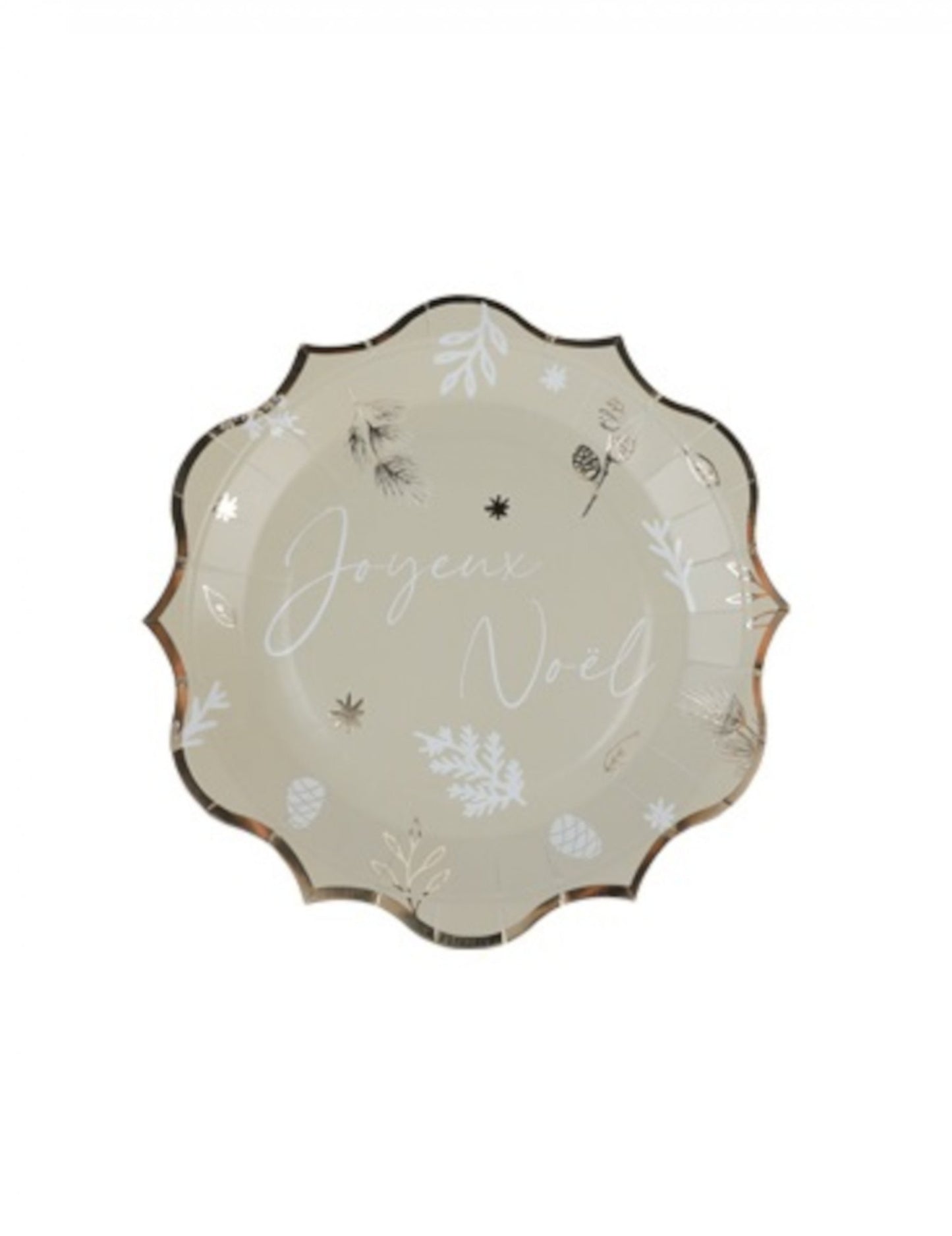 8 db szürkészöld karácsonyi botanikus tányér 23 cm Boldog Karácsonyt