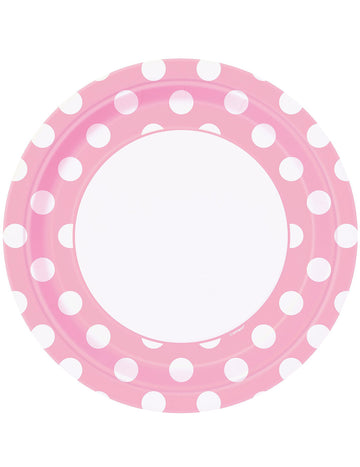 8 világos rózsaszín tányér fehér kartonnal 22 cm karton