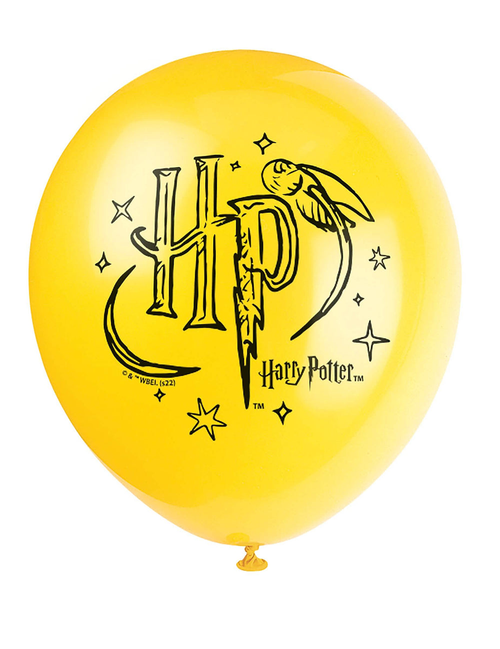 Közelkép a sárga latex lufik Harry Potter lufihoz