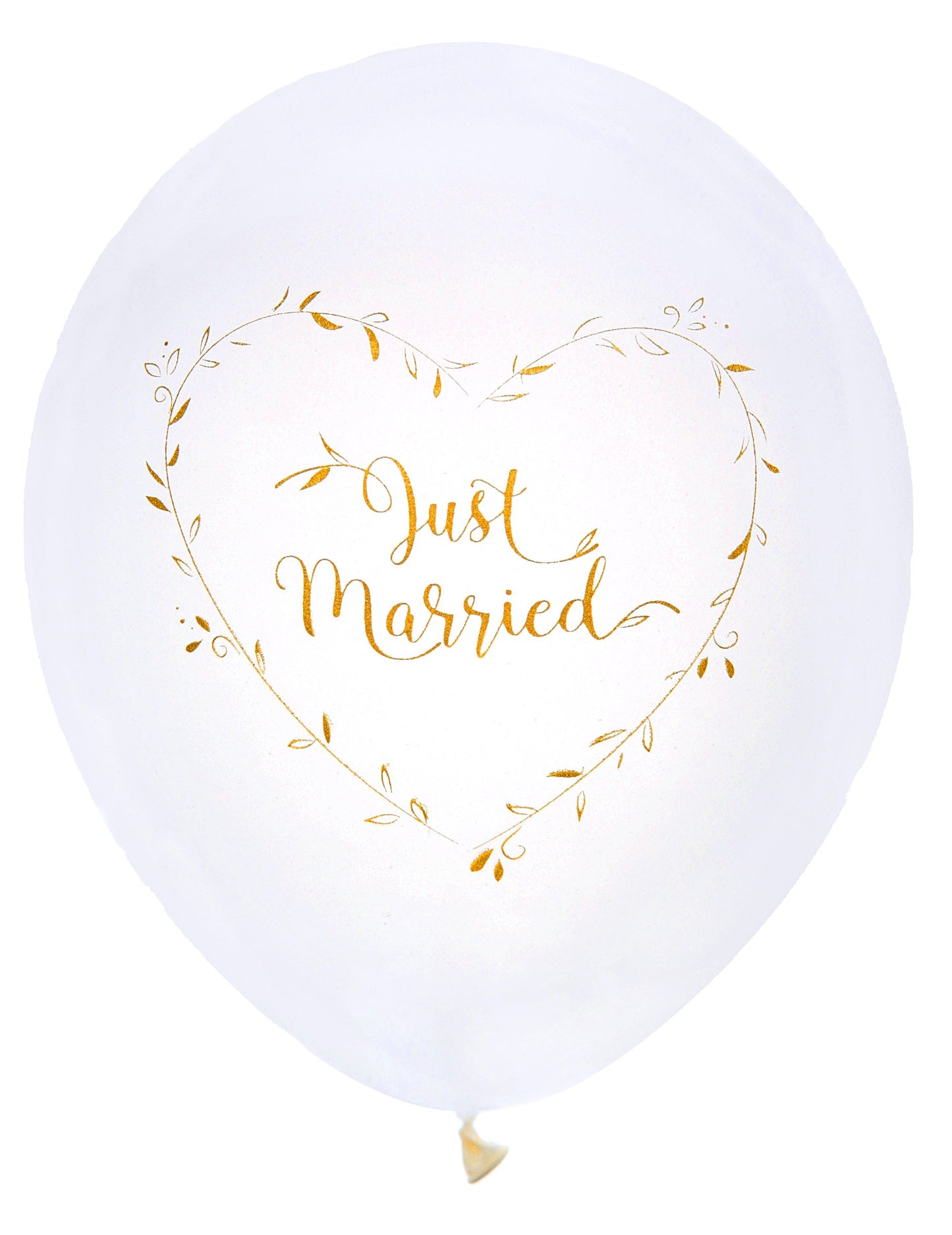 8 db fehér és arany "Justice Married" latex lufi, 23 db cm zöldségszív