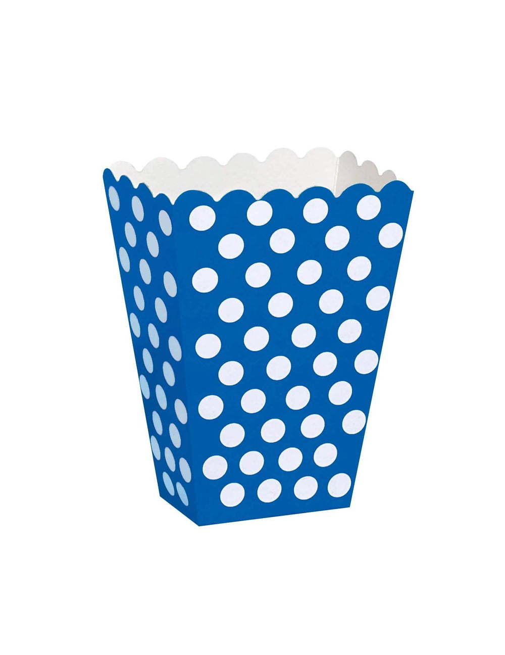 fehér pöttyös kék karton popcorndobozok bulihoz