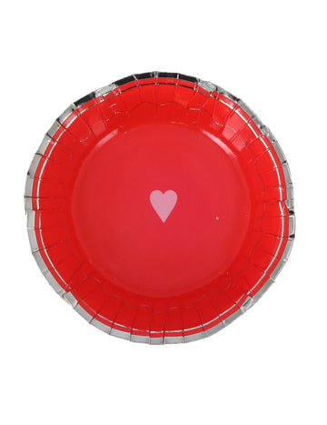 8 db piros és arany színű, szívek királynő formájú kartontál, 13,5 cm