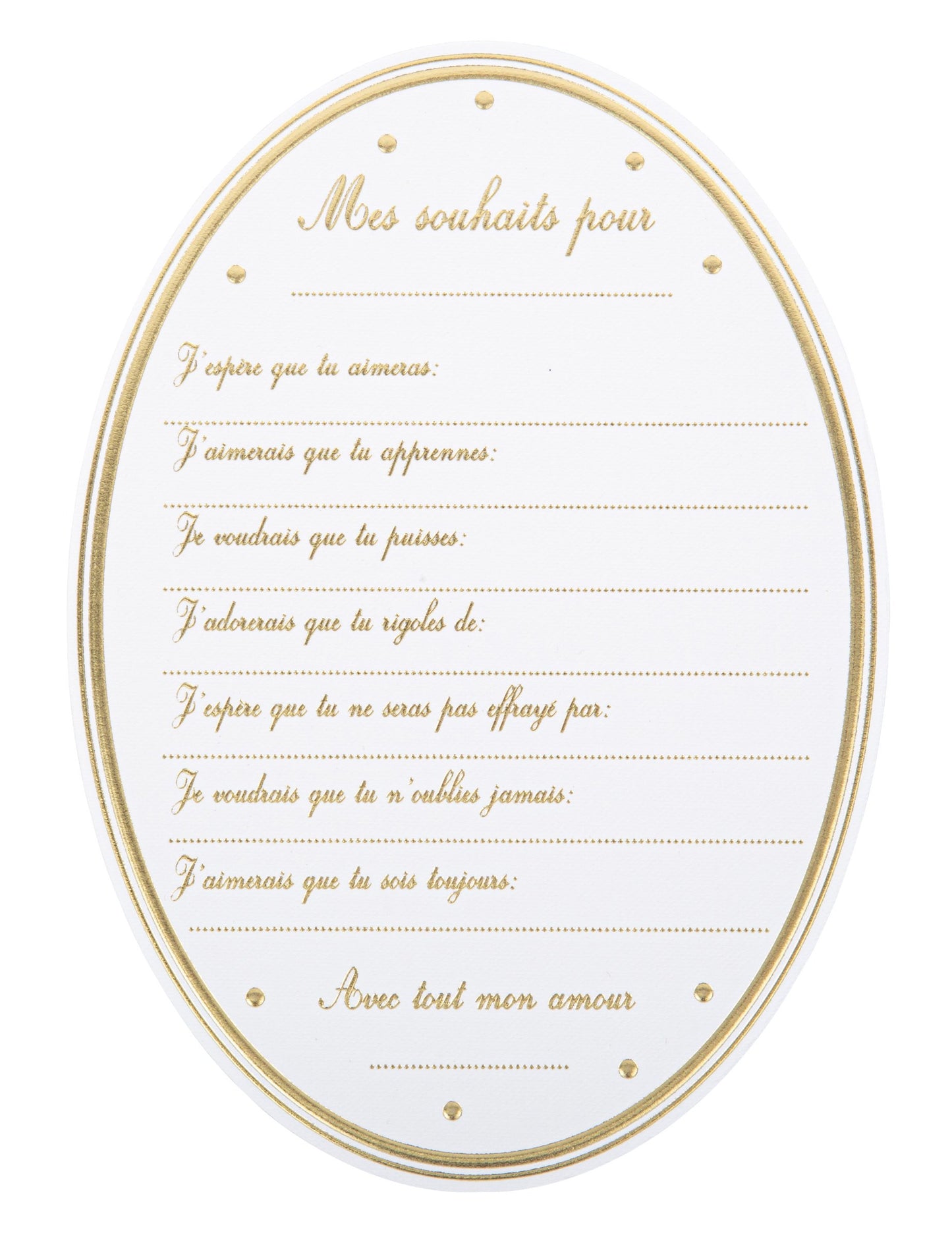 8 fehér és arany medál alakú babaváró üdvözlőkártya