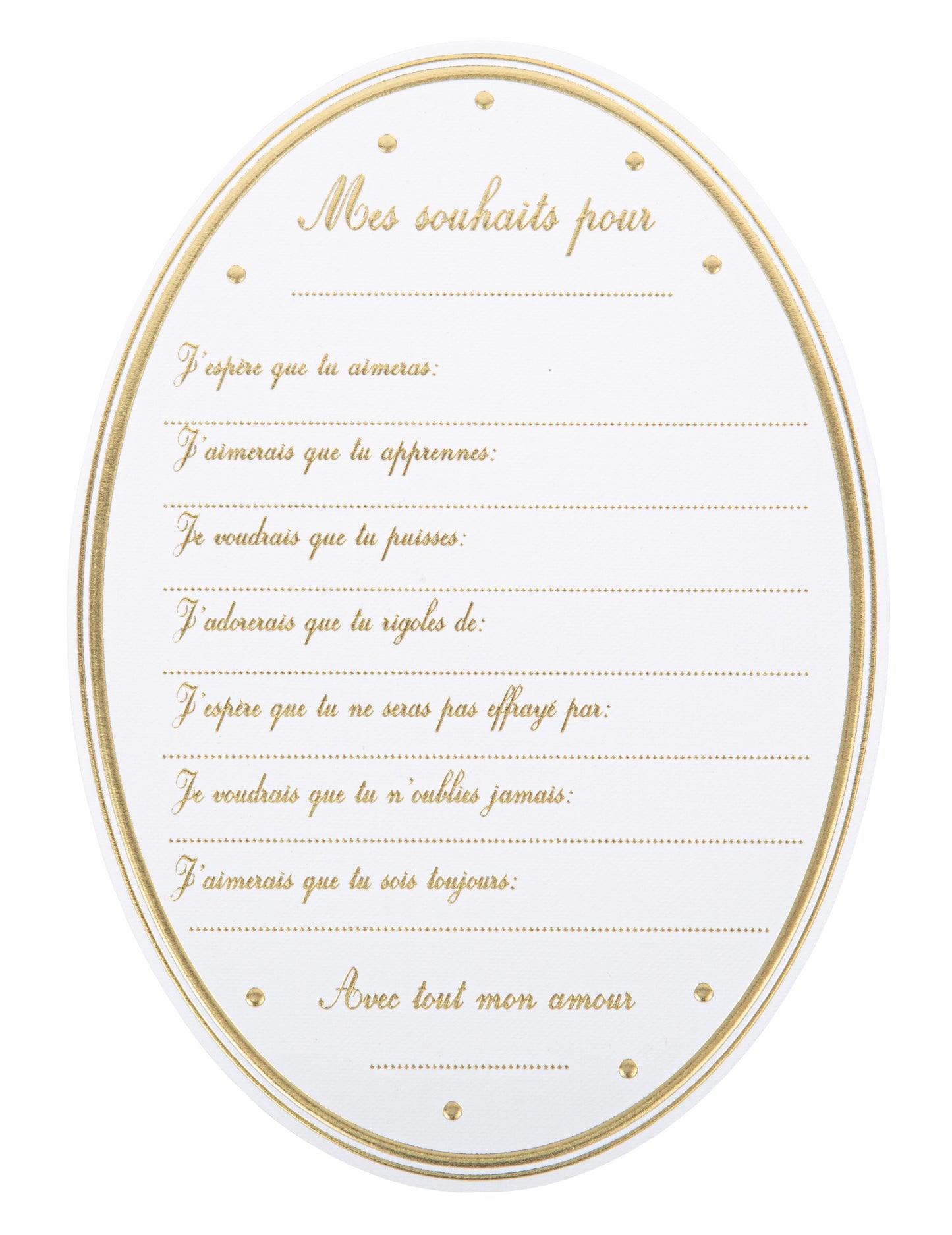 8 fehér és arany medál alakú babaváró üdvözlőkártya