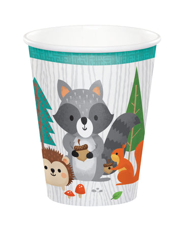 8 db erdei állatos papírpohár (256 ml) születésnapra