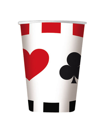 8 db Big Poker 200 ml-es kartonpohár, kaszinó témájú