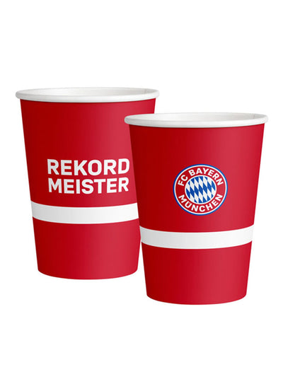 Gobelets en carton FC Bayern Munich pour supporters rouges et blancs Rekordmeister