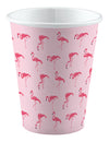Gobelets en carton flamingo paradise thème hawaï rose à motifs flamants roses