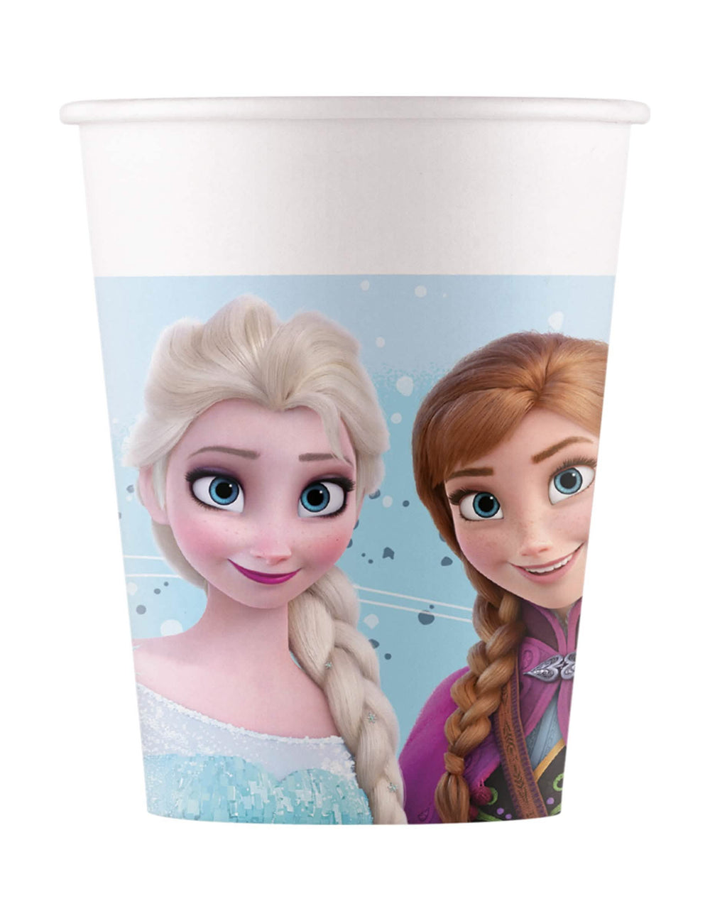 Papírpoharak Jégvarázs Frozen gyermek számára világoskék Elsa és Anna figurával