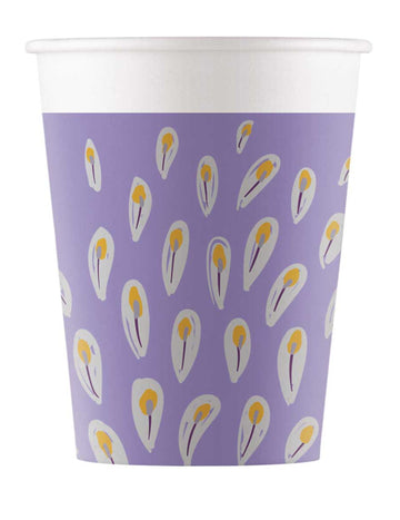 8 fémes pávamintás kartonpohár, 200 ml, lila