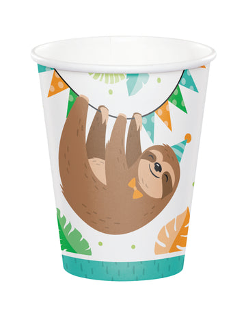 8 gobelets en carton paresseux mignon 266 ml pour anniversaire