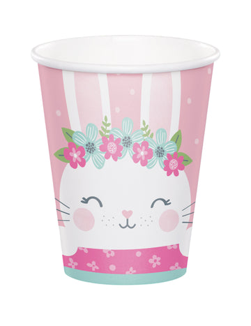 8 db rózsaszín, 266 ml-es Kis Nyuszi papírpohár 