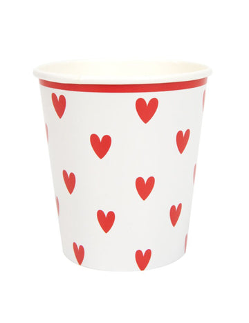 8 db kis, szív alakú kartonpohár, 200 ml
