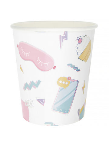 8 db 200 ml-es pizsama partipohár lányos mintákkal