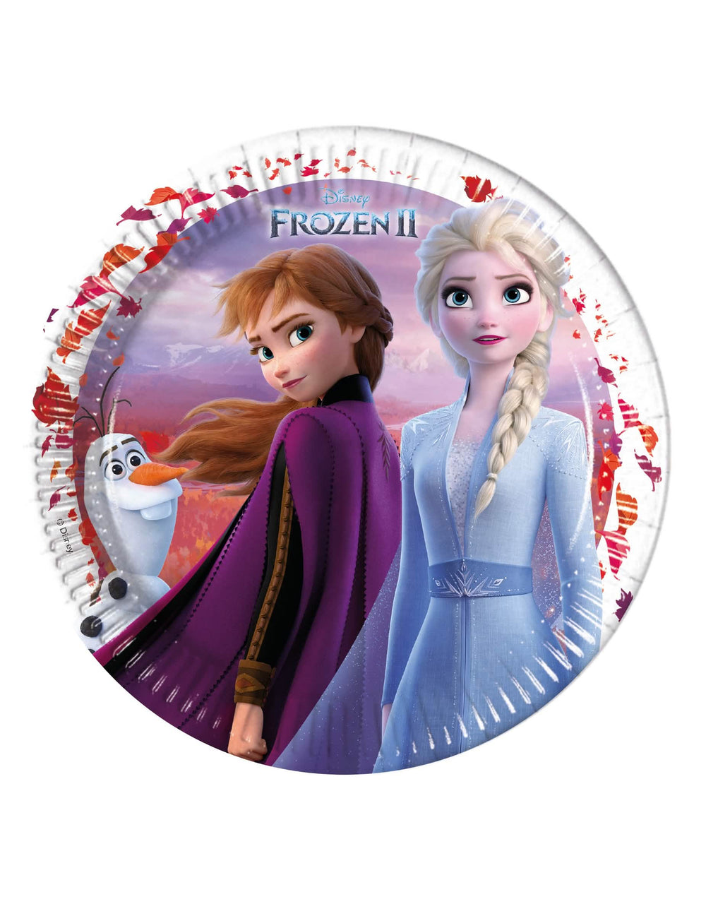 Jégvarázs 2 karton tányérok gyermekeknek Elsa, Anna és Olaf szereplésével