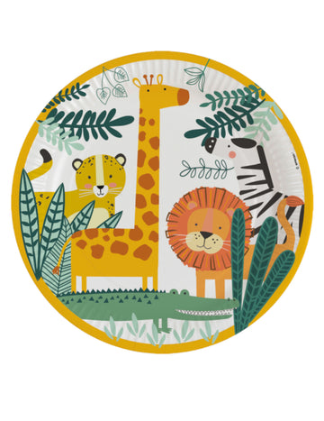 8 papírtányér vad szafarit kap 23 cm, dzsungelállatok