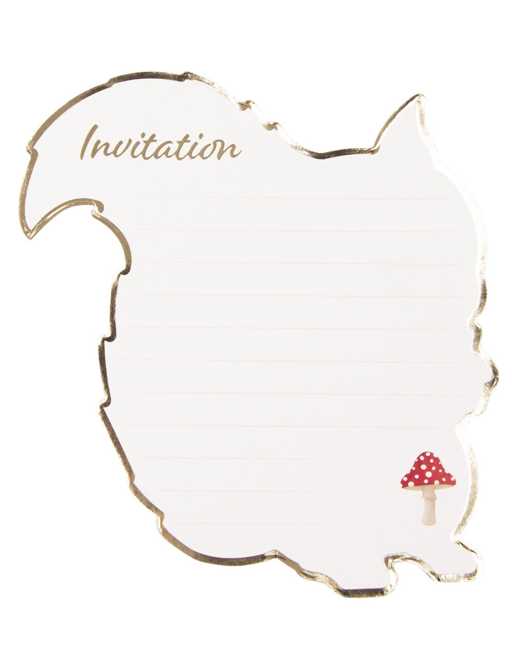 Vue de l'intérieur avec lignes d'écriture des invitations woodland écureuil