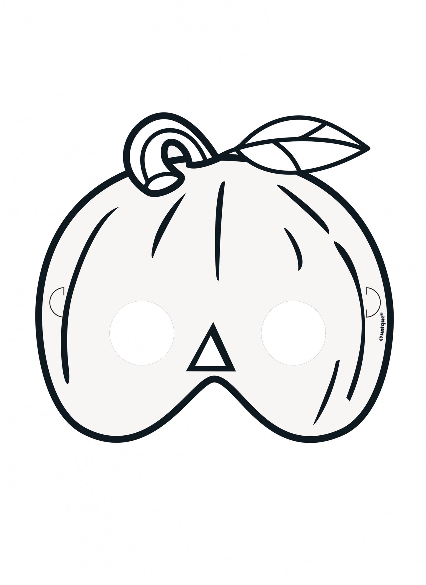 Modèle citrouille du masque en papier à colorier Halloween