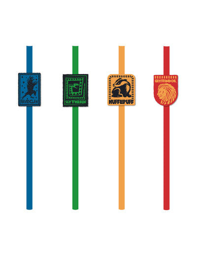 8 darabos Harry Potter™ papírszívószál házak mintájával