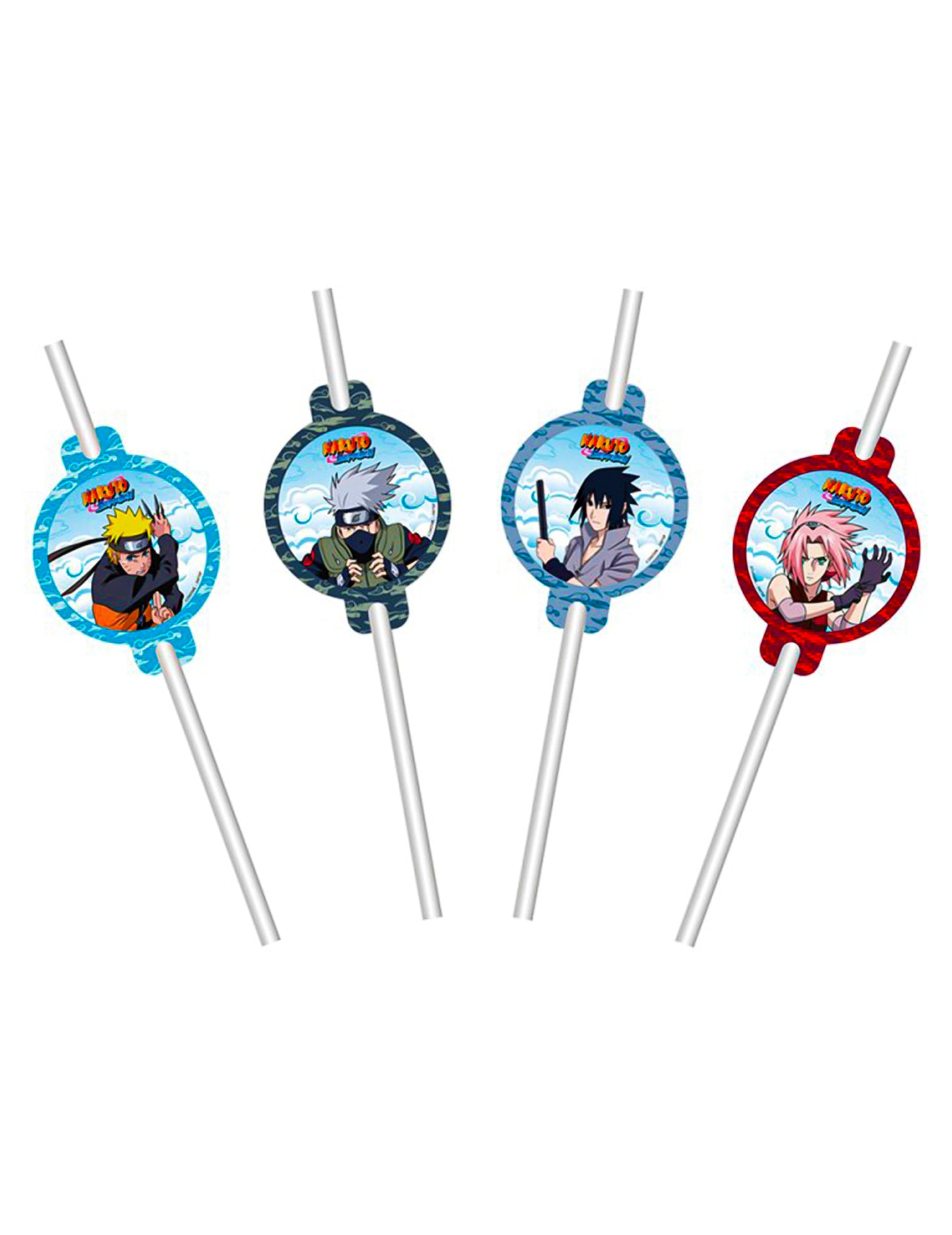 8 db papír szívószál 19,6 cm és medálok 4,8 x 6,3 cm Naruto Shippuden™