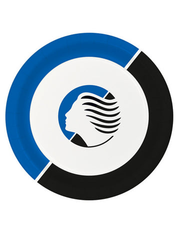 8 db kis kék-fehér Atalanta™ papírtányér, 18 db cm