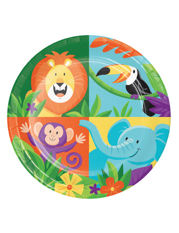 8 db kis dzsungel szafari papírtányér 18 cm