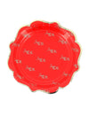8 petites assiettes Joyeux Noël L'Intemporel rouge et or 18 cm
