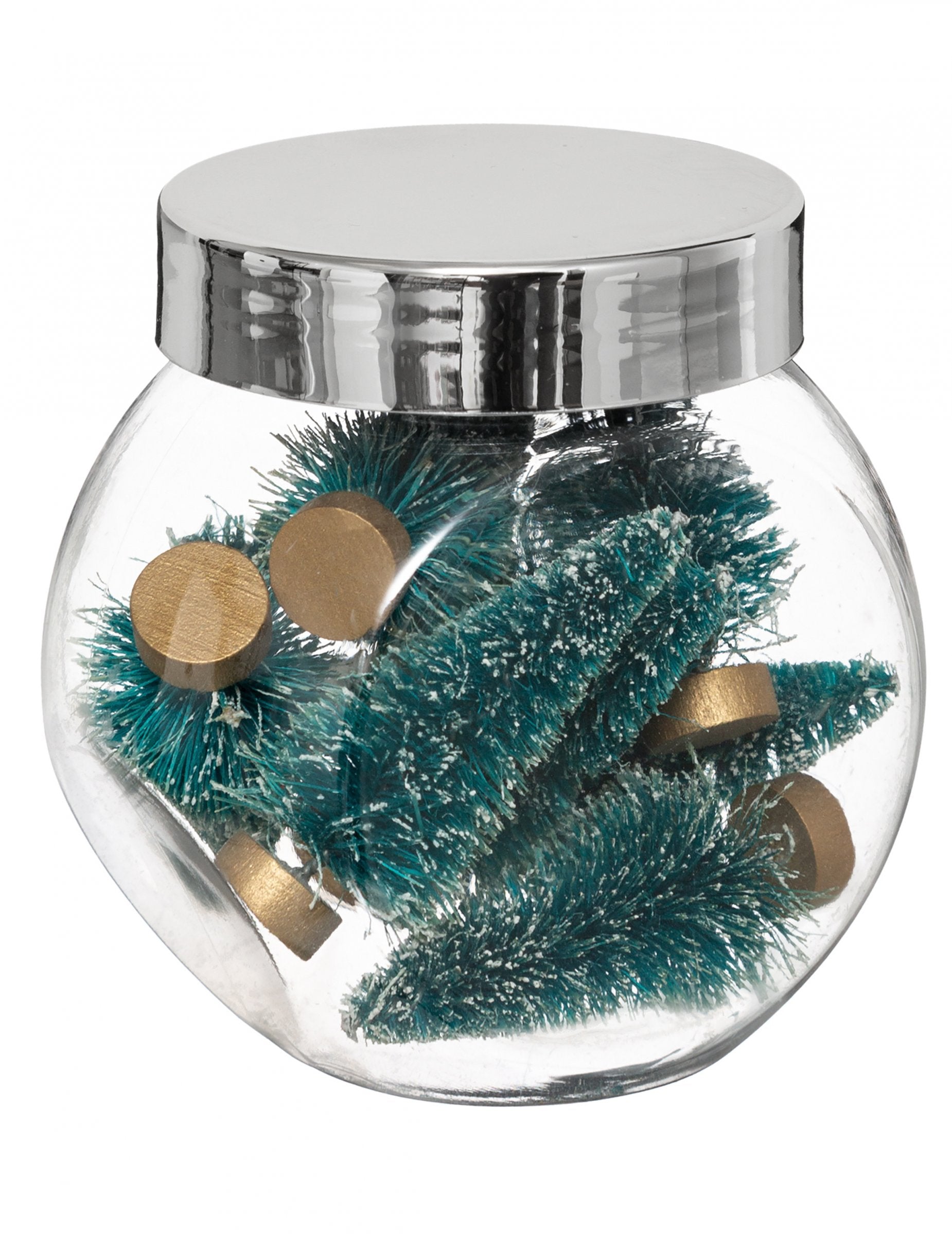 Décorations sapins de Noël pour fête vert avec socle doré
