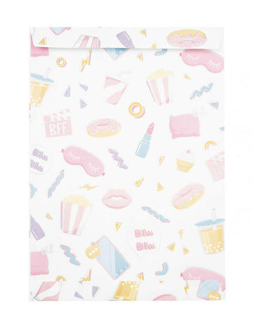 8 papír pizsamaparti ajándéktasak, 15x21cm