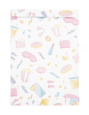 8 papír pizsamaparti ajándéktasak, 15x21cm